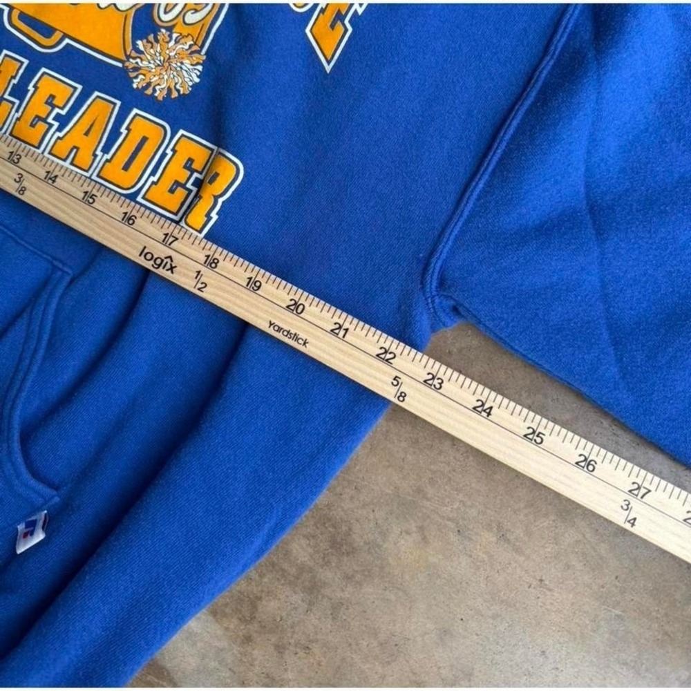 Vintage 90s Russell Athletic blue vintage cheerleading hoodie - Picture 6 of 7